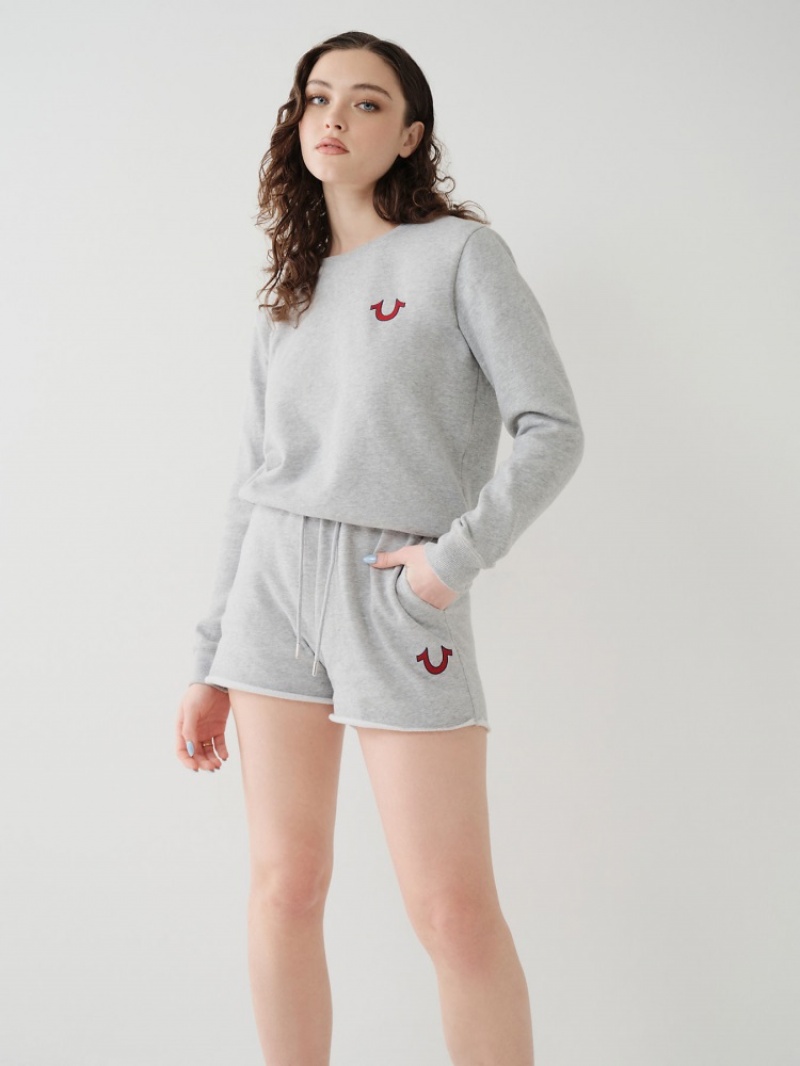 Short True Religion Logo Sweat Femme Bleu Marine | ZSZ-81546966