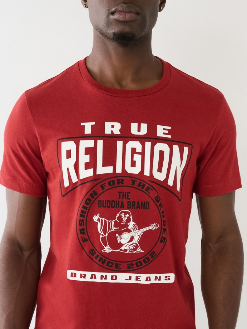 T Shirts True Religion Tr Buddha Logo Crew Neck Homme Noir Jaune | VRQ-15894047