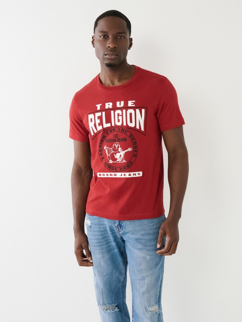 T Shirts True Religion Tr Buddha Logo Crew Neck Homme Noir Jaune | VRQ-15894047