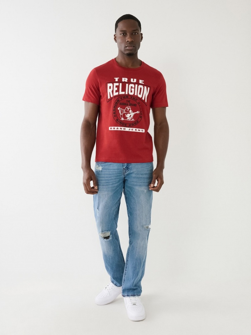 T Shirts True Religion Tr Buddha Logo Crew Neck Homme Noir Jaune | VRQ-15894047