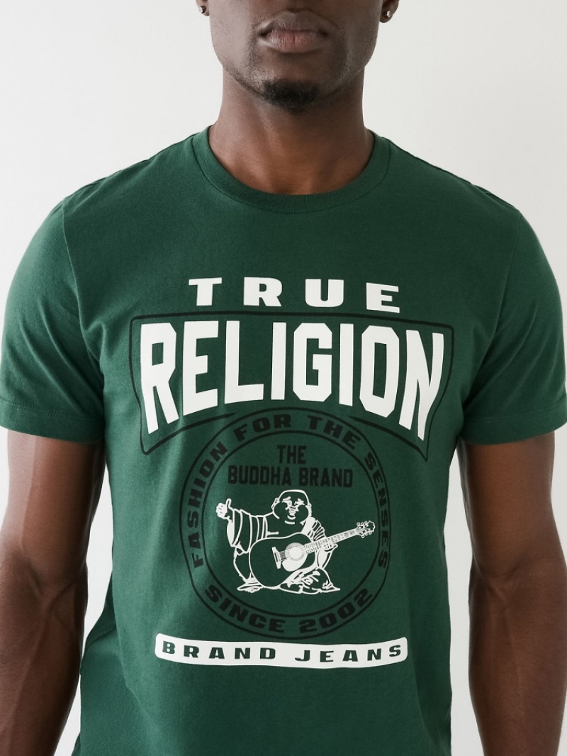 T Shirts True Religion Tr Buddha Logo Crew Neck Homme Kaki | RYE-80945392