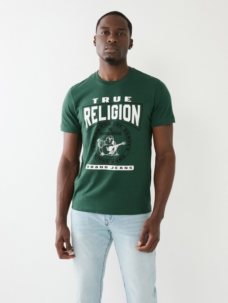 T Shirts True Religion Tr Buddha Logo Crew Neck Homme Kaki | RYE-80945392