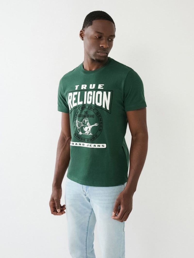 T Shirts True Religion Tr Buddha Logo Crew Neck Homme Kaki | RYE-80945392