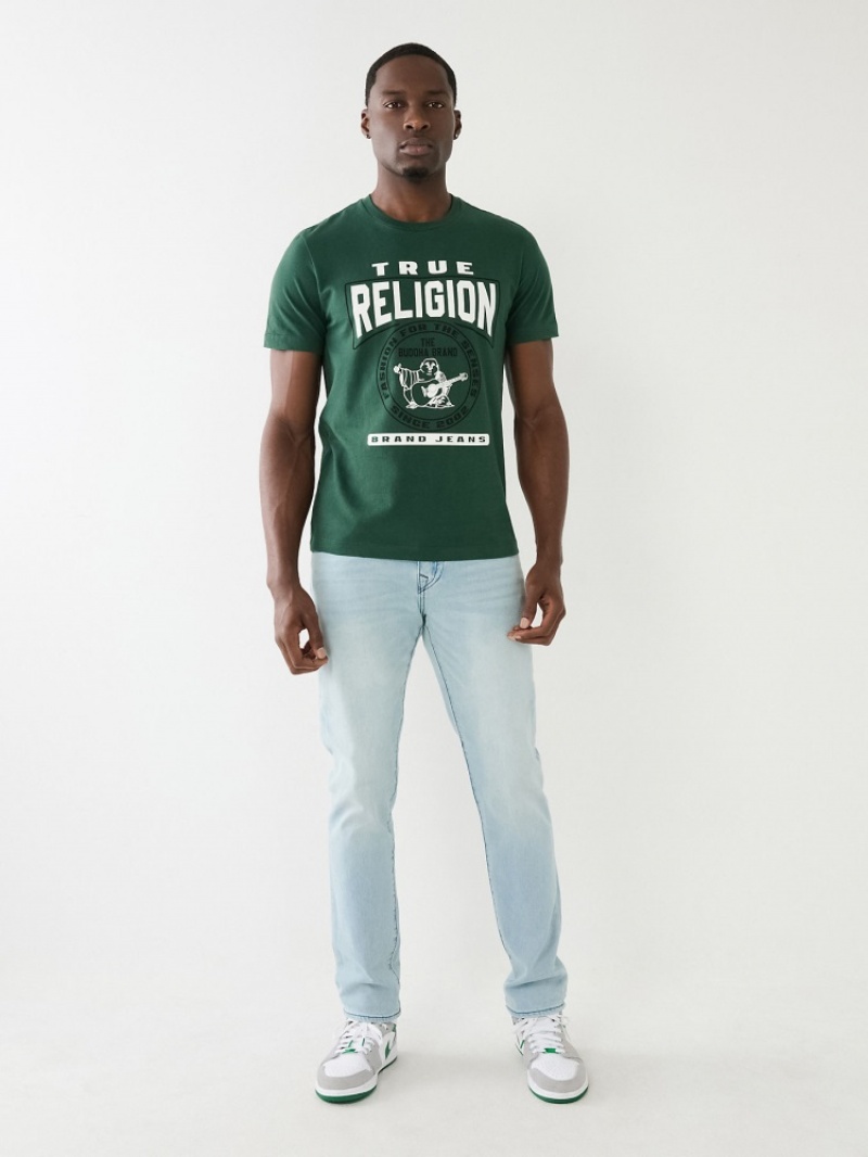 T Shirts True Religion Tr Buddha Logo Crew Neck Homme Kaki | RYE-80945392