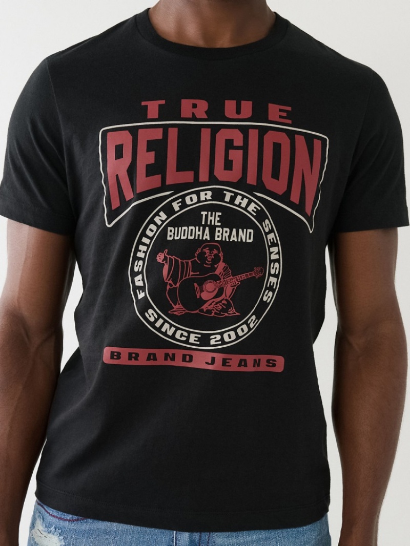 T Shirts True Religion Tr Buddha Logo Crew Neck Homme Bleu | KDU-75588050