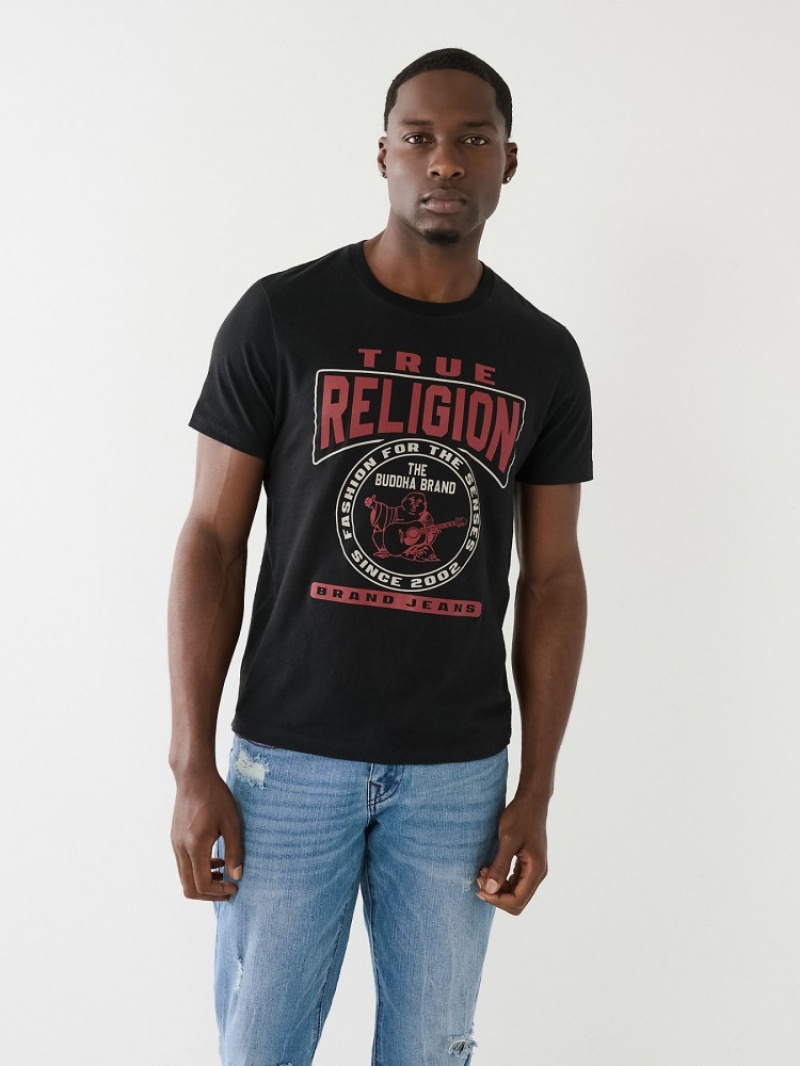 T Shirts True Religion Tr Buddha Logo Crew Neck Homme Bleu | KDU-75588050