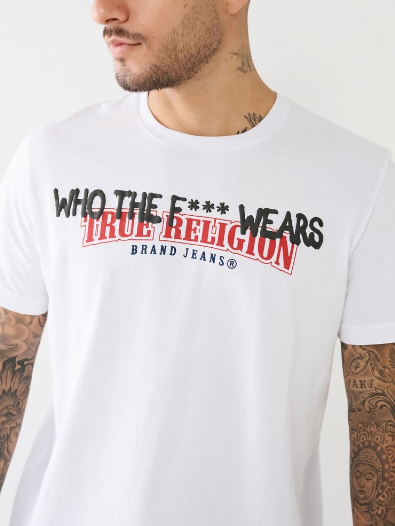 T Shirts True Religion Tr Billboard Logo Homme Noir | BTA-67591752