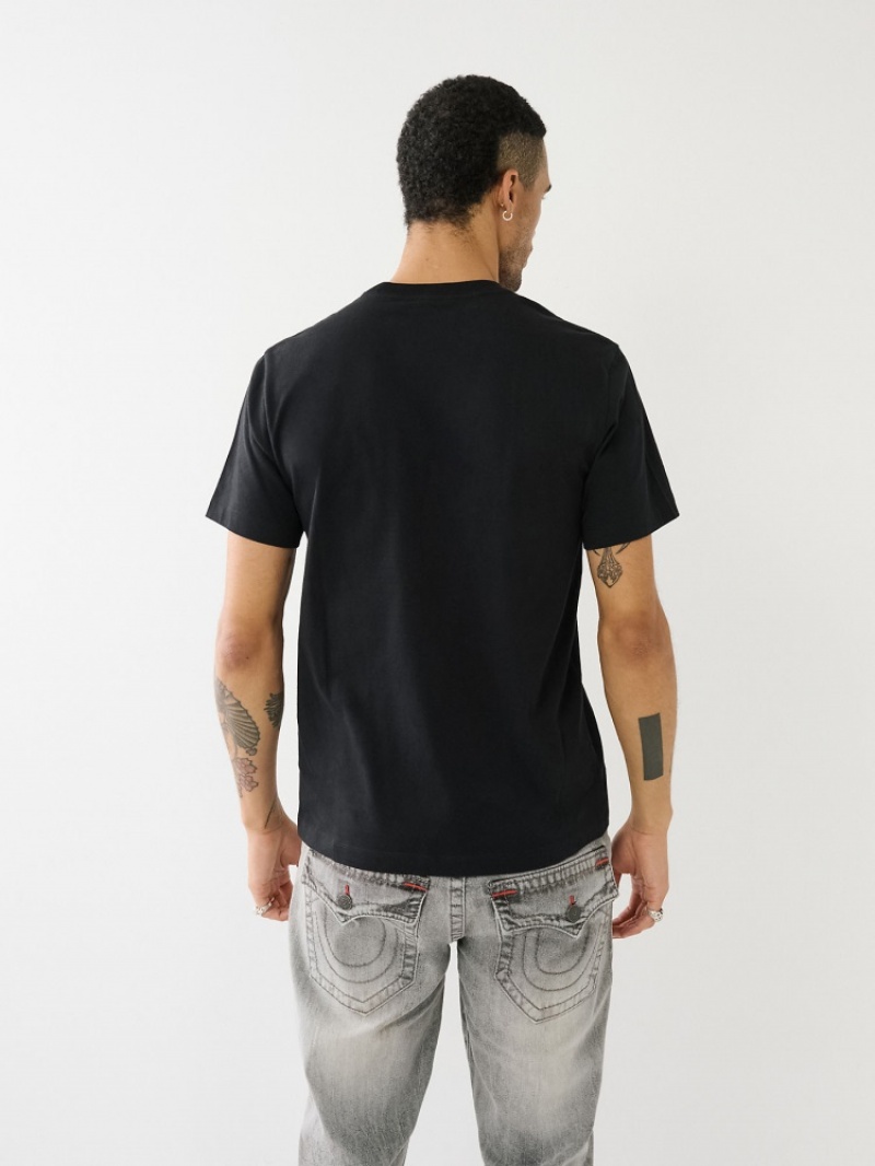 T Shirts True Religion Strike Horseshoe Logo Homme Bleu | GMZ-66405946