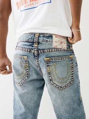 Big T & Super T Stitch True Religion Ricky Faded Super T Droit Jean Homme Kaki | CSW-26438304