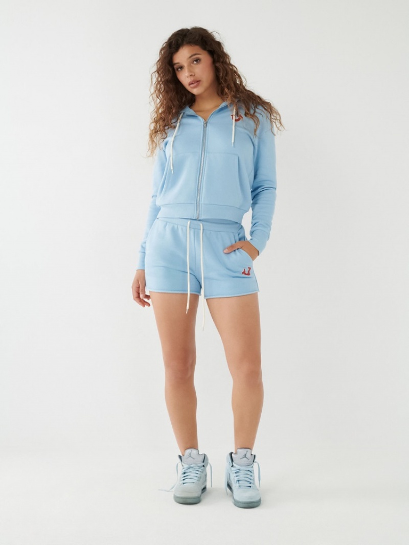 Short True Religion Logo Sweat Femme Bleu | GWH-83471635