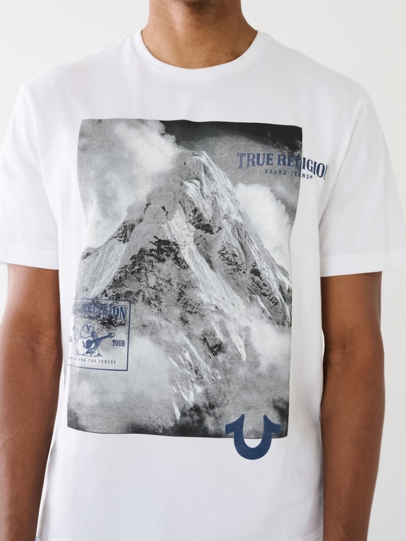 T Shirts True Religion Mountain Graphique Relaxed Homme Bleu | OHG-51555217