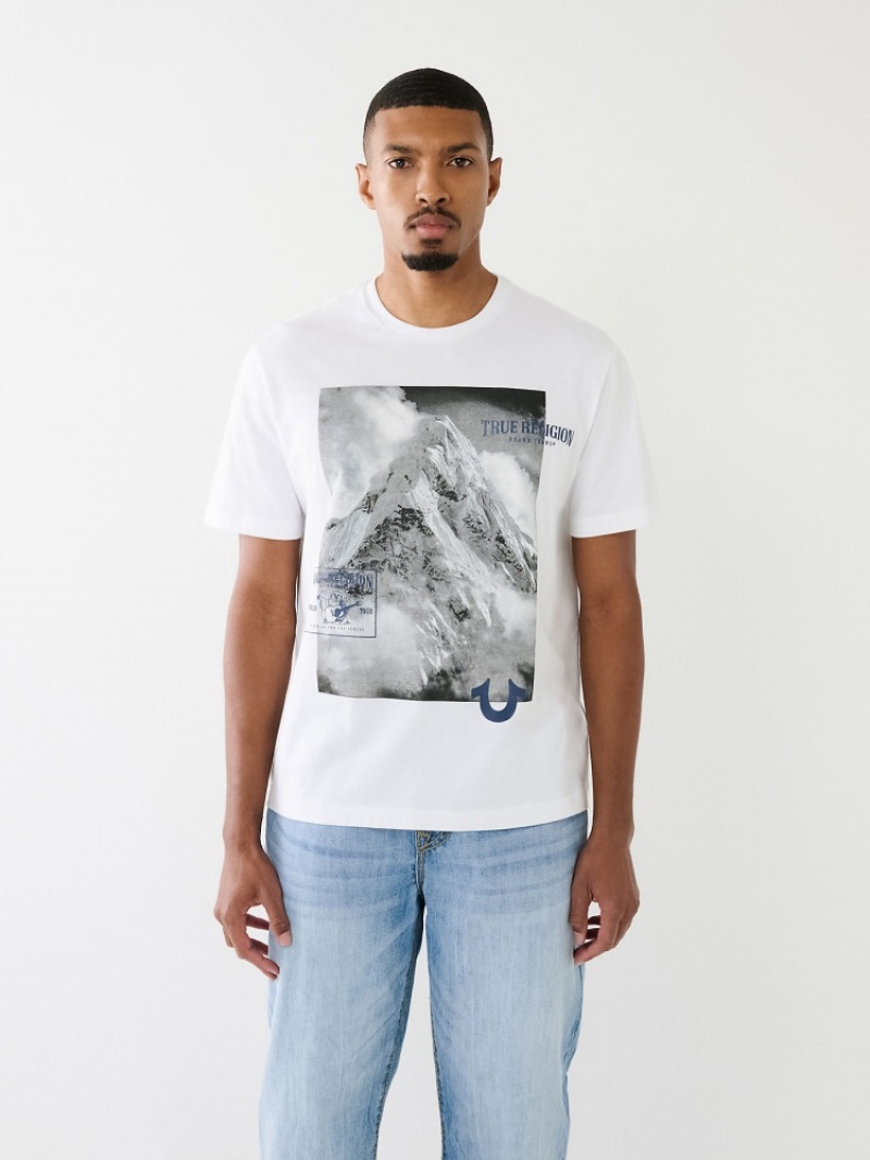 T Shirts True Religion Mountain Graphique Relaxed Homme Bleu | OHG-51555217