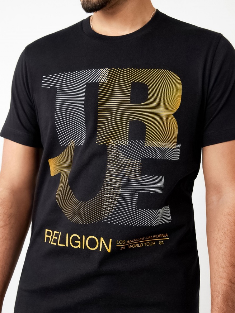 T Shirts True Religion Doublée True Religion Logo Homme Bleu Marine | COC-47837334