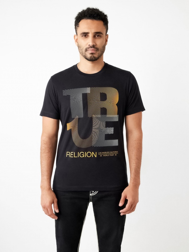 T Shirts True Religion Doublée True Religion Logo Homme Bleu Marine | COC-47837334