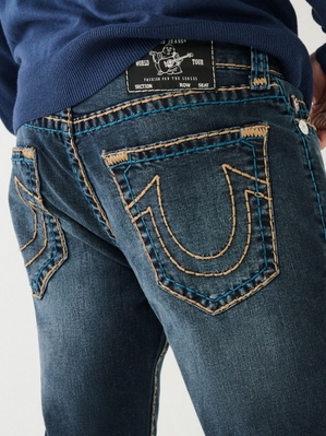 Flap Pocket Jeans True Religion Rocco Super T Mince Jean Homme Bleu | QWZ-37939509