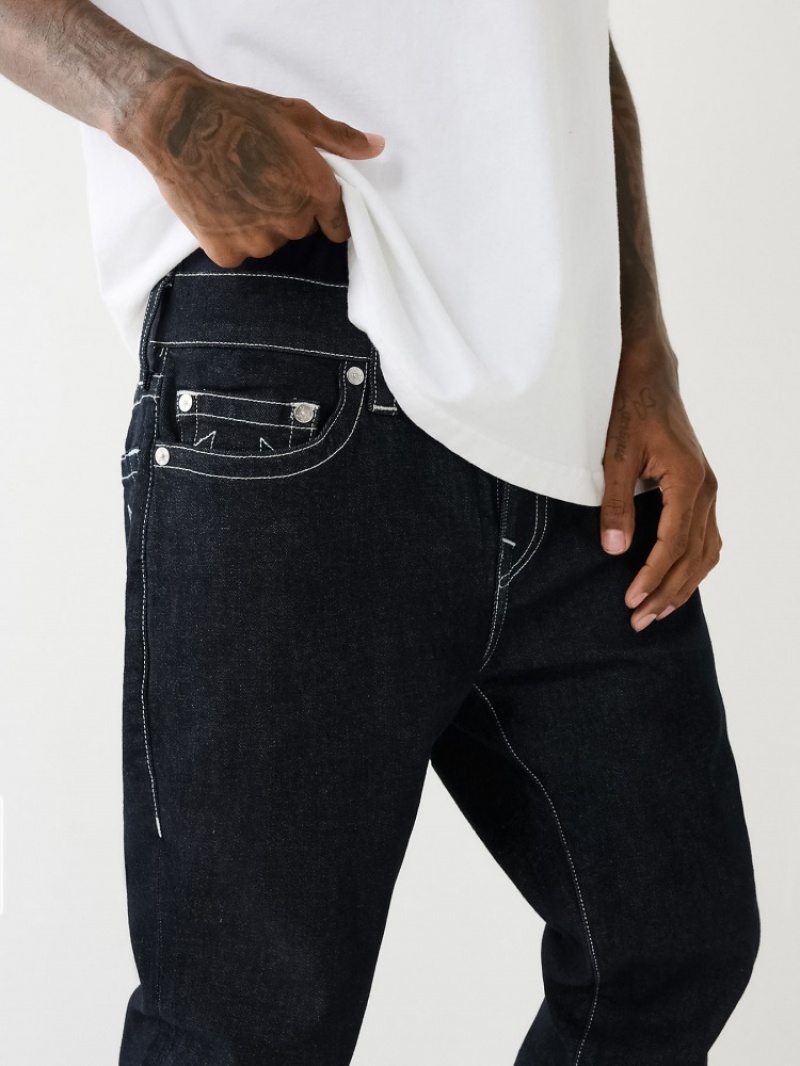 Flap Pocket Jeans True Religion Rocco Single Needle Zipped Mince Jean Homme Noir Jaune | UVI-36194848