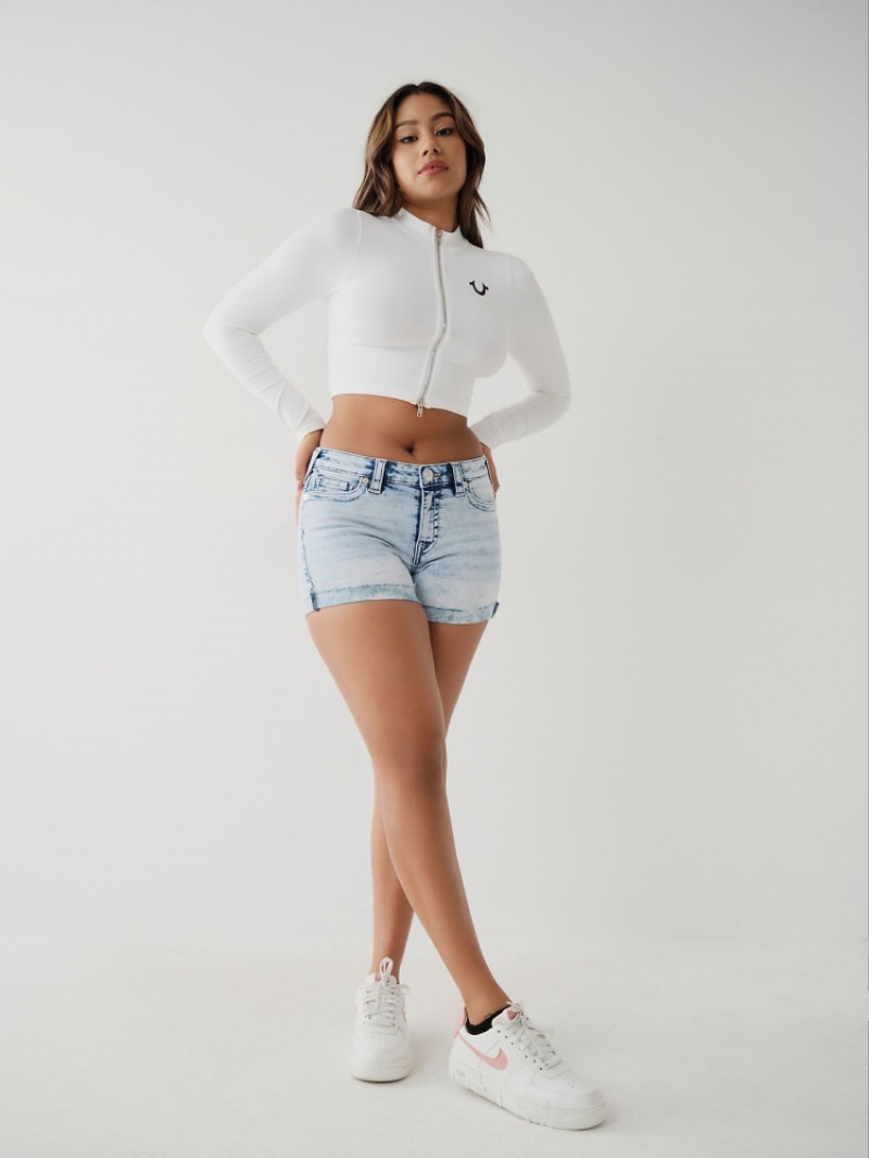 Short True Religion Jennie Curvy Femme Jaune | KDV-70965787