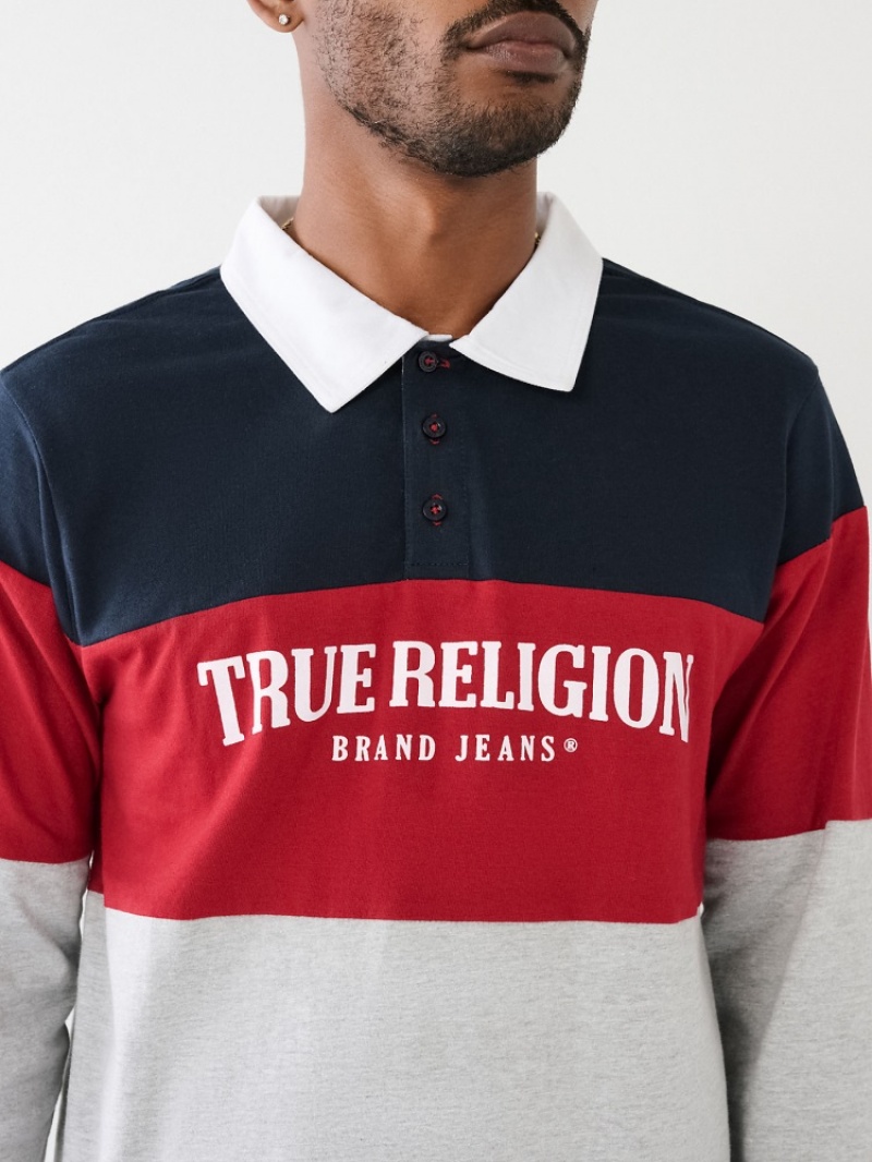 Chemises True Religion Rugby Polo Shirt Homme Noir | NYU-50335317