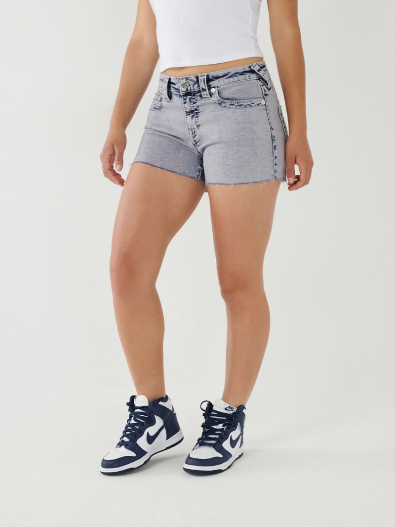 Short True Religion Jennie Big T Stitch Curvy Femme Kaki | LTF-02956772