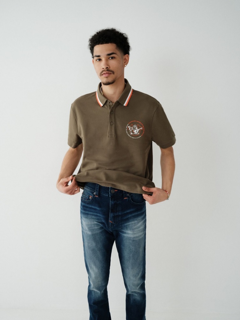 Chemises True Religion Relaxed Polo Shirt Homme Vert Olive | OSW-10938982