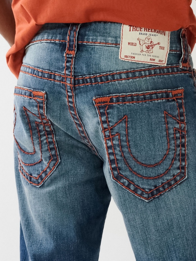 Flap Pocket Jeans True Religion Ricky Super T Stitch Droit Jean Homme Bleu | QPH-03680703