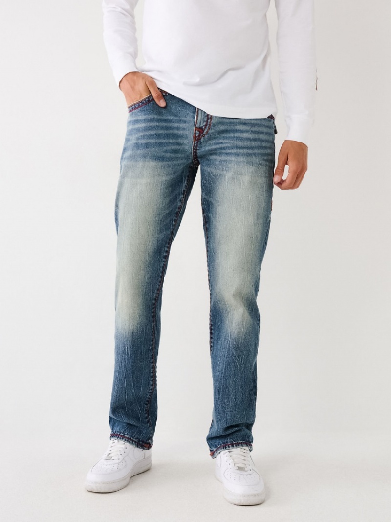 Flap Pocket Jeans True Religion Ricky Super T Stitch Droit Jean Homme Bleu Marine | NXZ-82598093