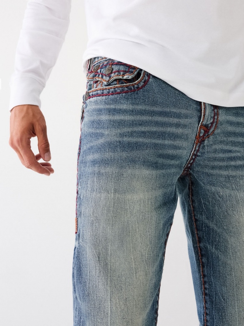 Flap Pocket Jeans True Religion Ricky Super T Stitch Droit Jean Homme Bleu Marine | NXZ-82598093