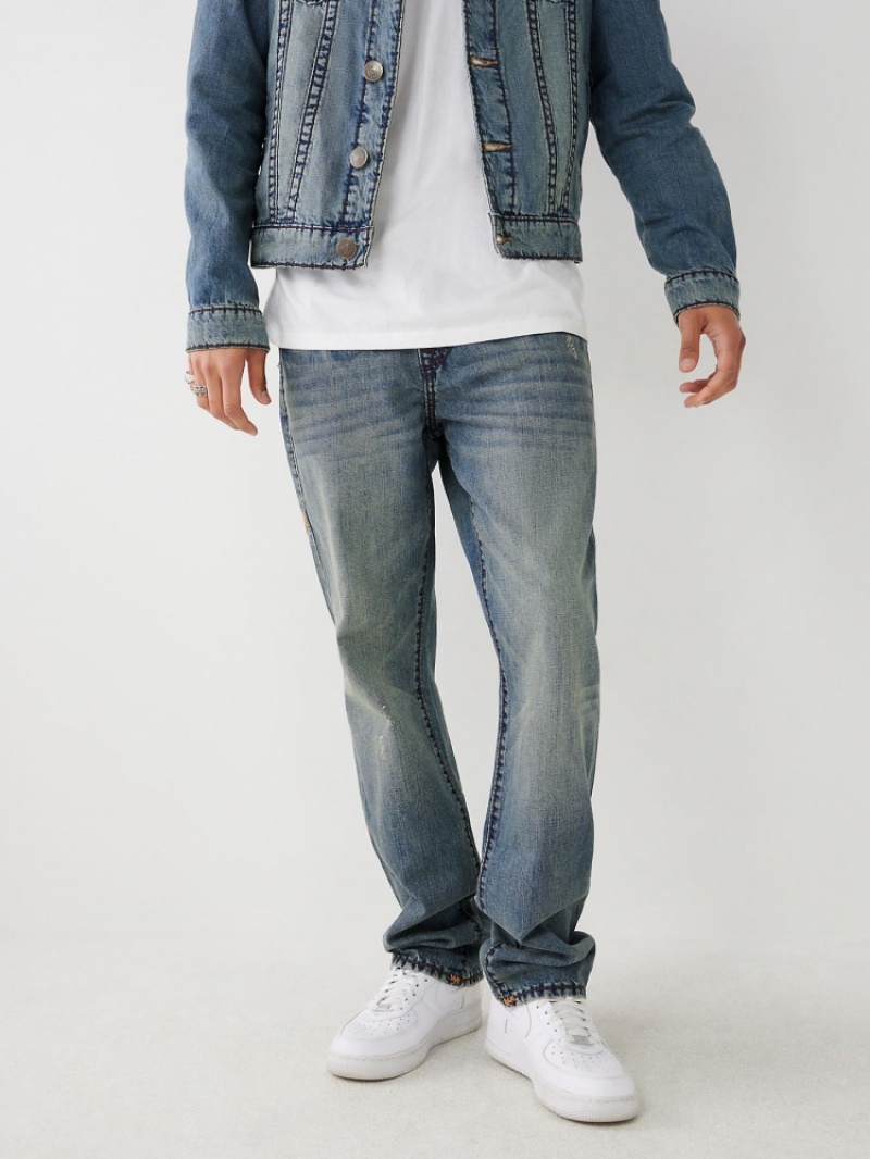 Flap Pocket Jeans True Religion Ricky Super T Stitch Droit Jean Homme Bleu | RIB-21525243