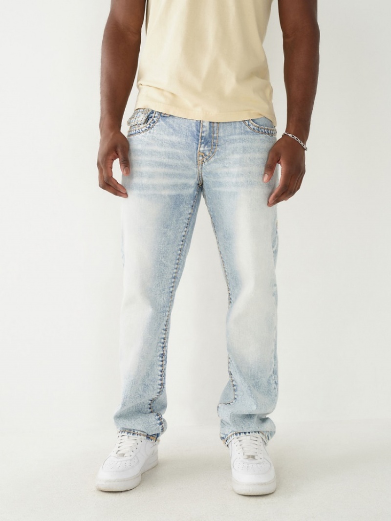 Flap Pocket Jeans True Religion Ricky Super T Stitch Droit Jean Homme Beige | ITV-81713919