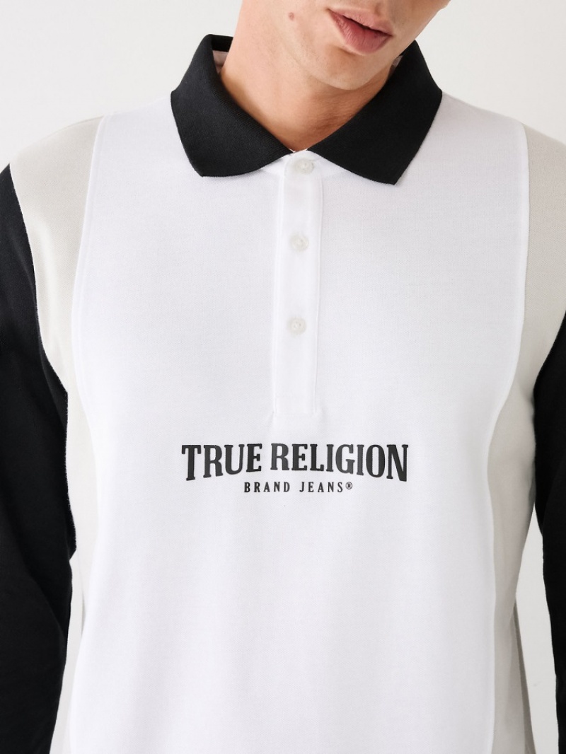 Chemise à Manches Longues True Religion Logo Polo Shirt Homme Kaki | YZT-68071957