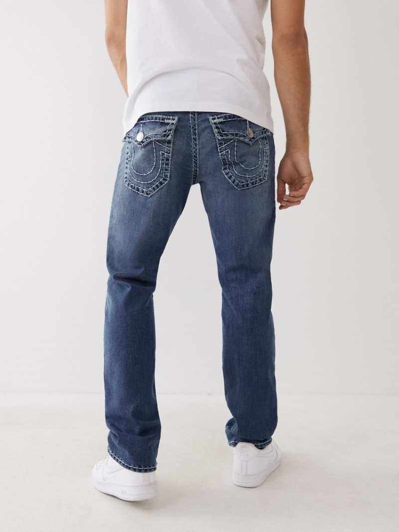 Flap Pocket Jeans True Religion Ricky Super T Stitch Droit Jean Homme Bleu Orange | LZI-11491668