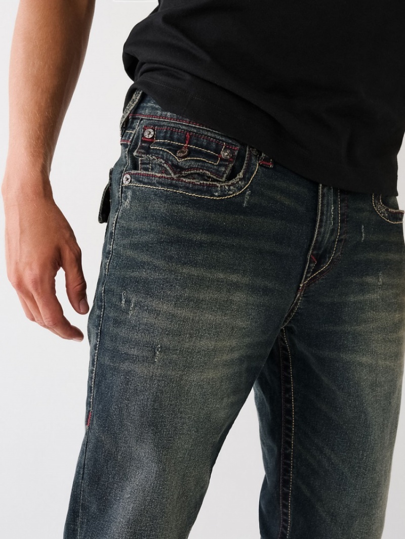 Flap Pocket Jeans True Religion Ricky Droit Jean Homme Blanche Bleu | GJF-63308390