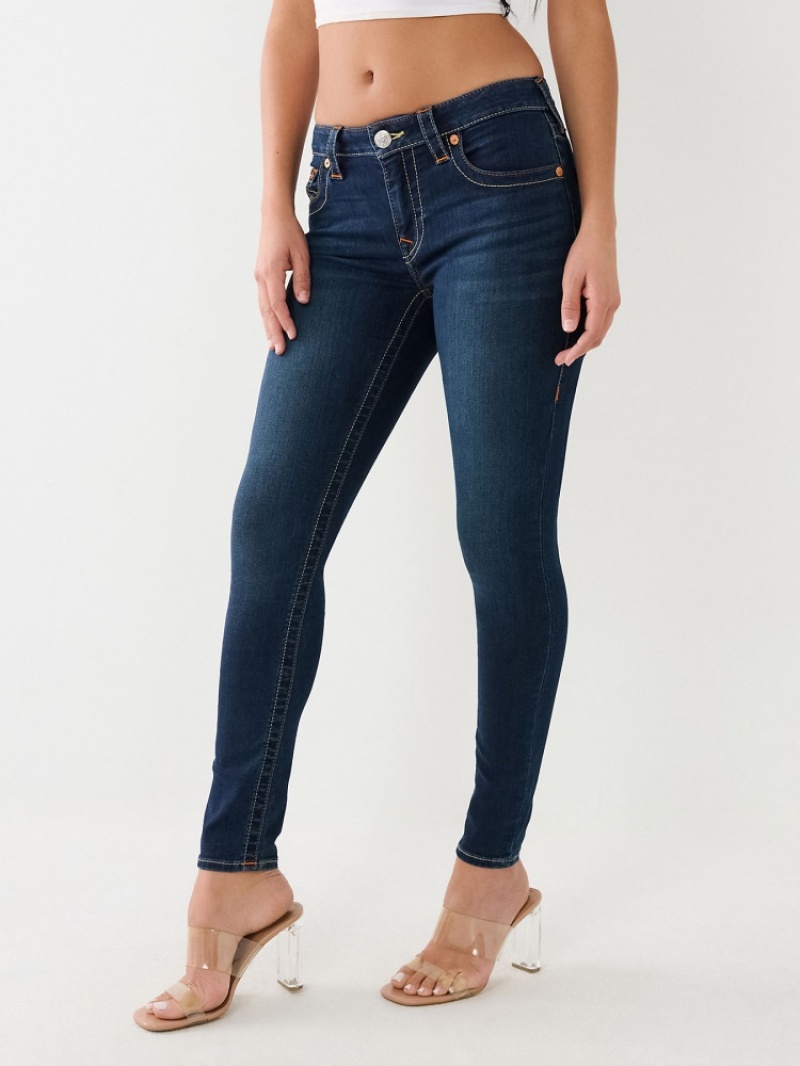 Originals True Religion Jennie Mid Rise Curvy Mince Jean Femme Bleu Orange | KFM-81472299