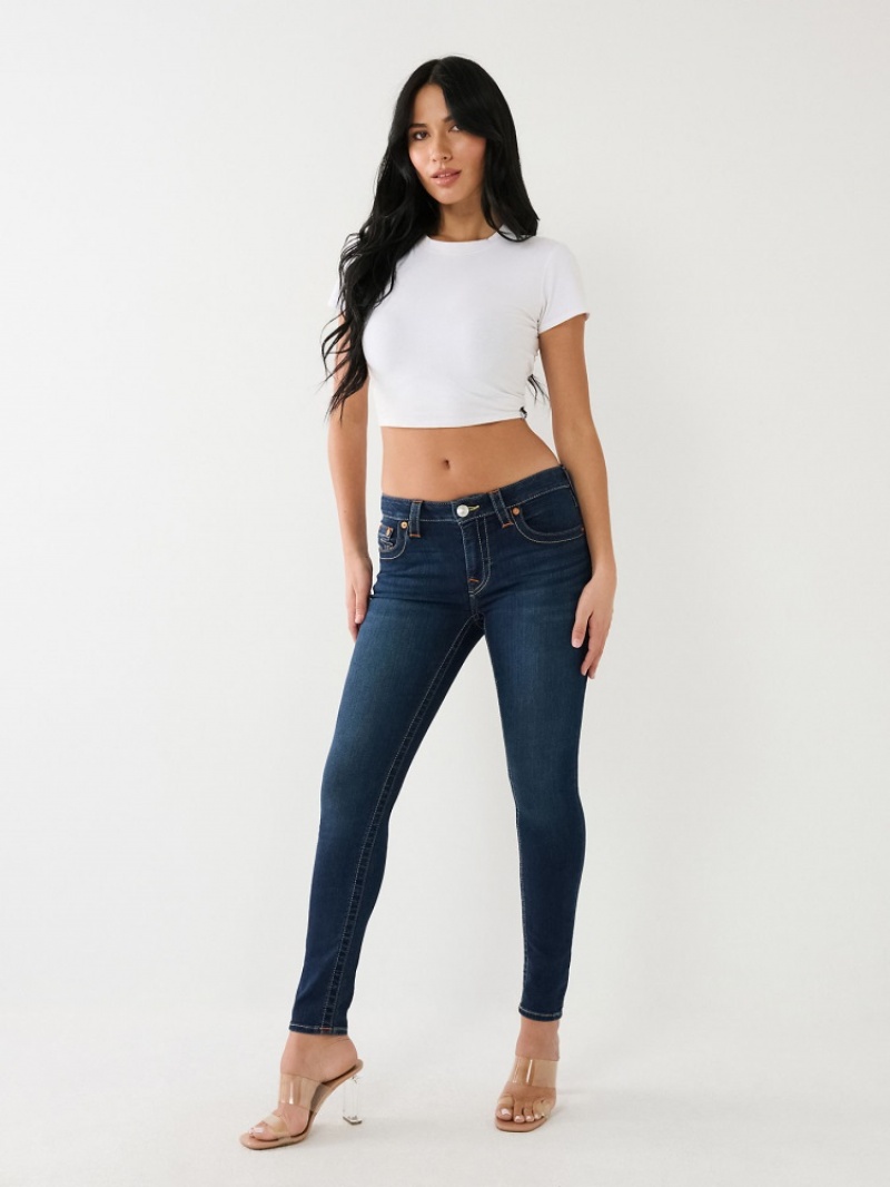 Originals True Religion Jennie Mid Rise Curvy Mince Jean Femme Bleu Orange | KFM-81472299