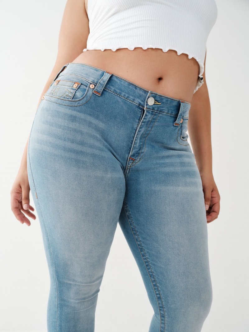 Originals True Religion Jennie Mid Rise Curvy Mince Jean Femme Kaki | MPD-79437215