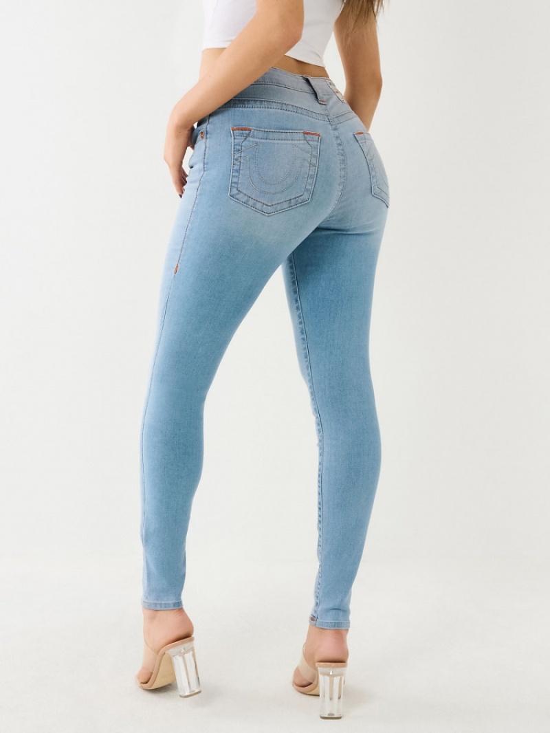 Originals True Religion Jennie Mid Rise Curvy Mince Jean Femme Kaki | MPD-79437215