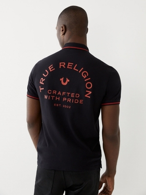 Chemises True Religion Logo Polo Shirt Homme Bleu | WCH-21798888