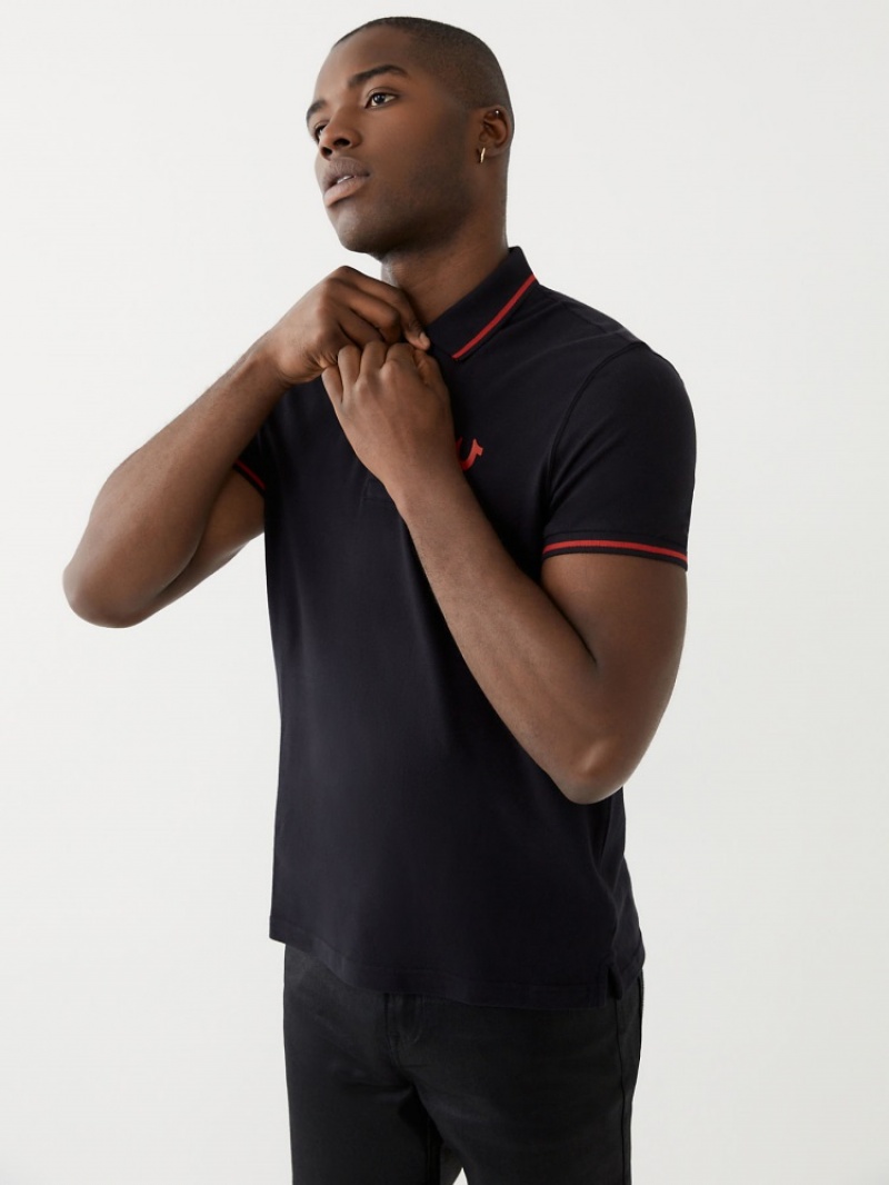 Chemises True Religion Logo Polo Shirt Homme Bleu | WCH-21798888