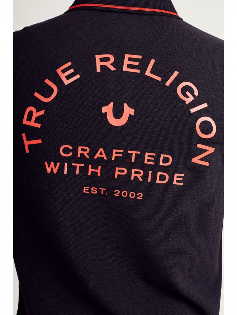 Chemises True Religion Logo Polo Shirt Homme Bleu | WCH-21798888