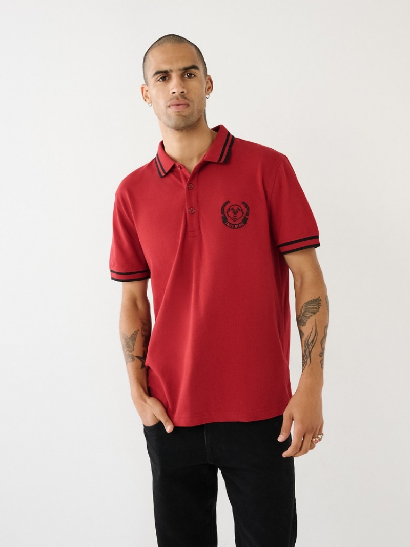 Chemises True Religion Logo Polo Shirt Homme Bleu | JVQ-27809735