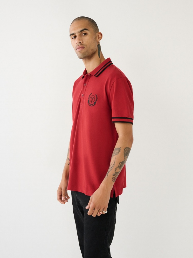 Chemises True Religion Logo Polo Shirt Homme Bleu | JVQ-27809735