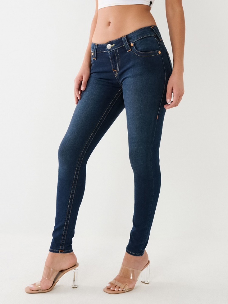 Originals True Religion Halle Mid Rise Super Mince Jean Femme Noir | BOR-51623082