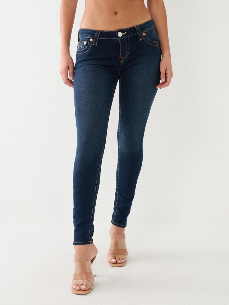 Originals True Religion Halle Mid Rise Super Mince Jean Femme Noir | BOR-51623082