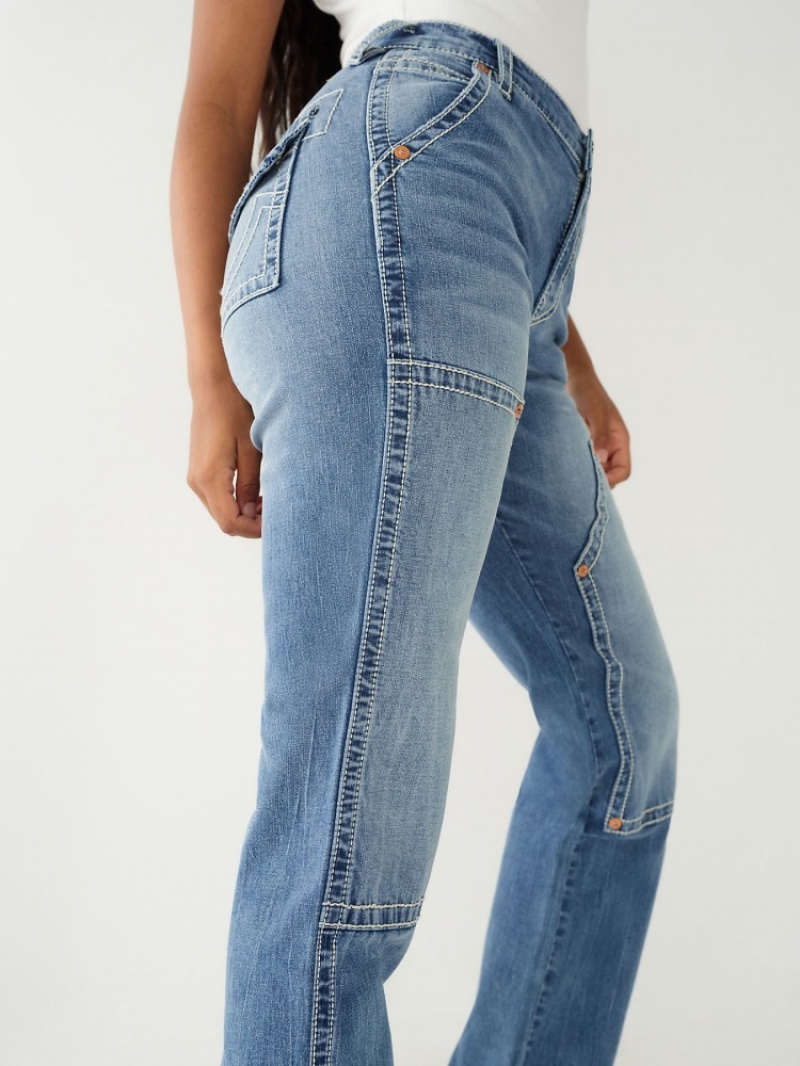 Big T & Super T Stitch True Religion Sarah High Rise Big T Droit Jean Femme Noir | OGM-48107643