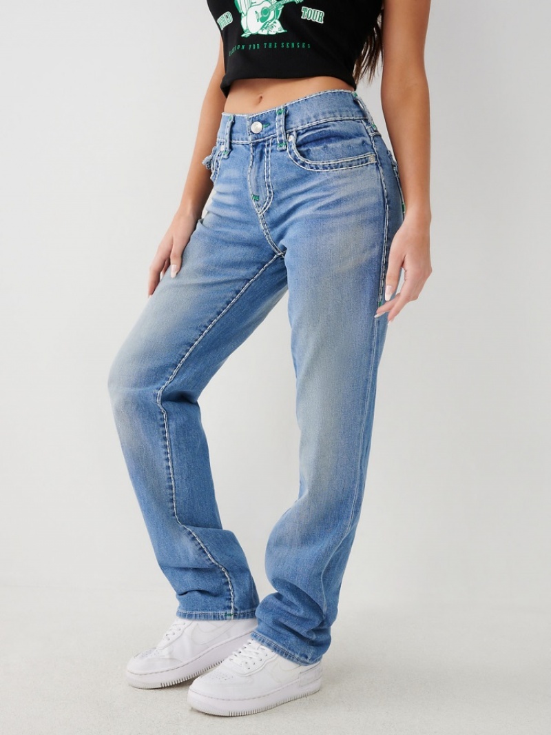 Big T & Super T Stitch True Religion Ricki Super T Stitch Relaxed Jean Femme Bleu | IRQ-70339074