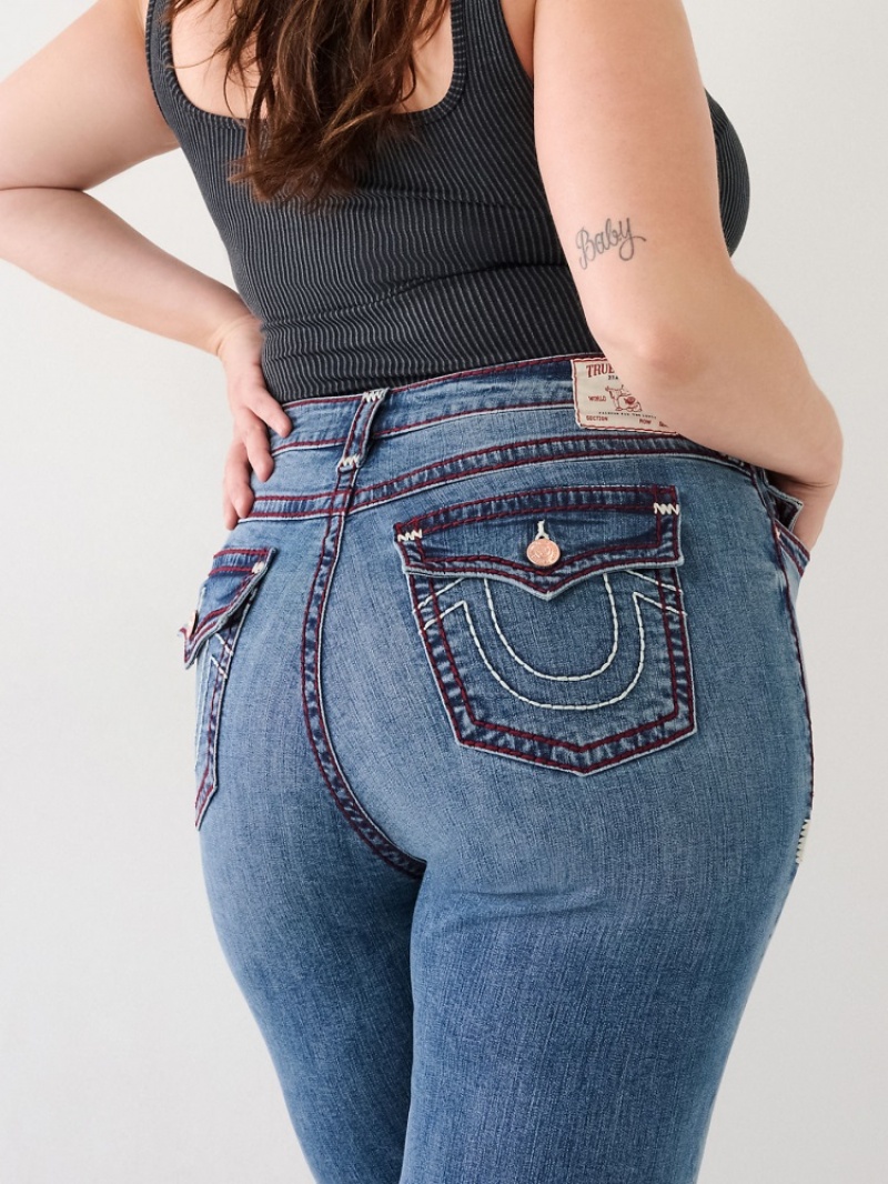 Big T & Super T Stitch True Religion Plus Jennie Super T Curvy Mince Jean Femme Bleu Marine | NJV-11545320