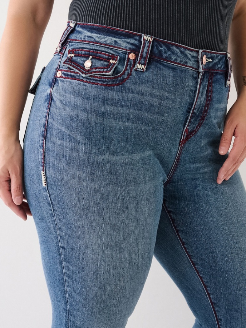 Big T & Super T Stitch True Religion Plus Jennie Super T Curvy Mince Jean Femme Bleu Marine | NJV-11545320