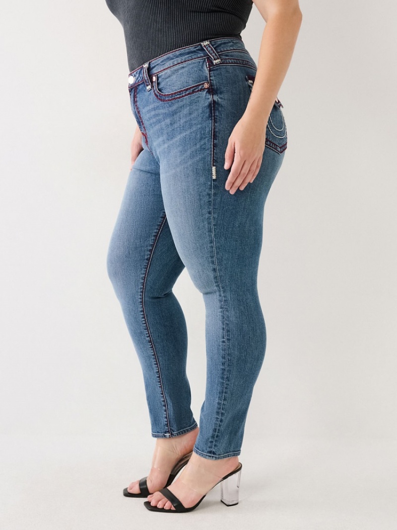 Big T & Super T Stitch True Religion Plus Jennie Super T Curvy Mince Jean Femme Bleu Marine | NJV-11545320