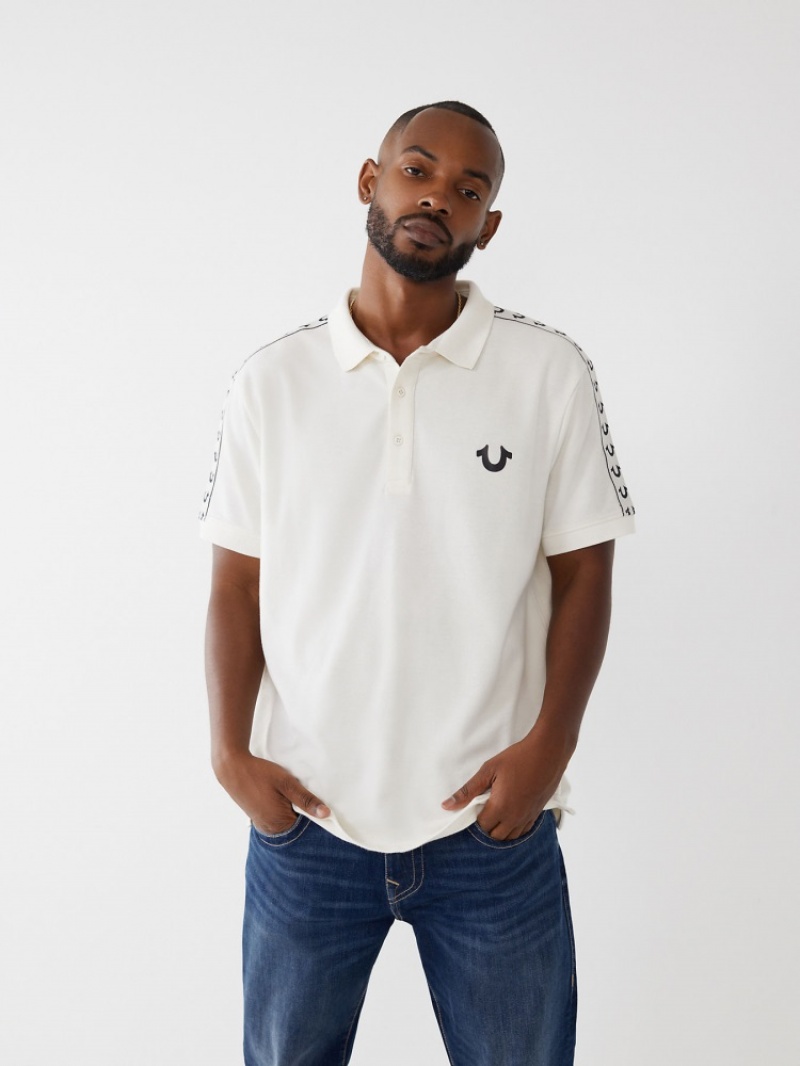 Chemises True Religion Logo Polo Shirt Homme Noir Jaune | DYY-66293512