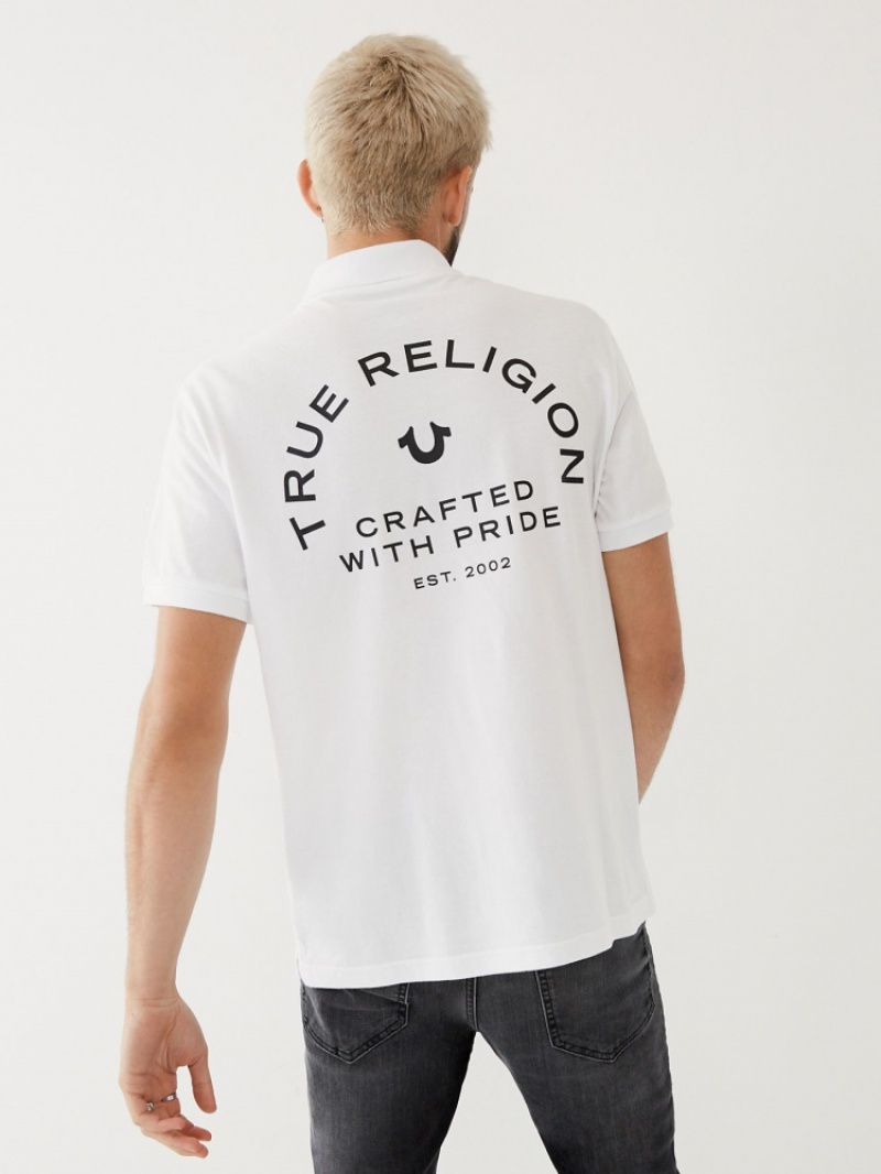 Chemises True Religion Logo Polo Shirt Homme Noir | QDW-13916994